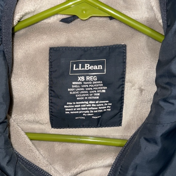 L.L. Bean Navy Blue Lined Hooded Jacket Size XS Reg - Picture 5 of 9